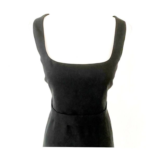 Elie Tahari Sleeveless Square Neck Wool Blend Ribbon Belted Dress Size 6 - Picture 2 of 7